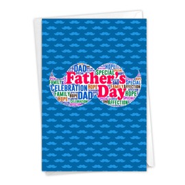 NobleWorks - 1 Funny Happy Father's Day Greeting Card with Envelope - Humor Notecard for Dad, Pa, Pop, Daddy, Stepfather - Father's Words C3436FDG