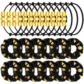 24 Pieces Softball Gifts for Girls, Softball Team Gifts Set, Softball Charm Bracelets Adjustable and Softball Scrunchies Elastic Hair Ties Ponytail Holders Sports Party Favors for Teen Girl