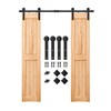 SMARTSTANDARD 6FT Heavy Duty Double Door Sliding Barn Door Hardware
