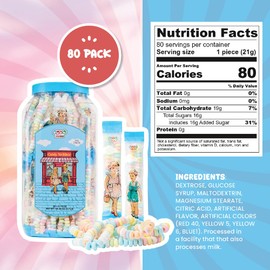 80 Candy Necklaces Individually Wrapped, Choker Style, Nostalgic Pastel Candy Jewelry Perfect for Party Favors, Pinata Fillers and Goodie Bags, Packed in a Convenient Display Tub, By 4YoreElves