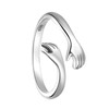 925 Silver Hug Ring Fashionable Versatile Adjustable Hugging Hands Open