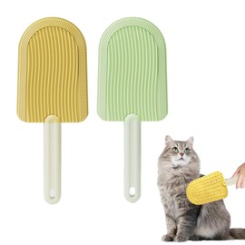 2 PCS Cat Tongue Comb, Cat Grooming Brush - Perfect Cat Hair Brush for Short and Long Haired Cats, Soft Cat Tongue Brush for Gentle Grooming and Shedding Control (Green, Yellow)