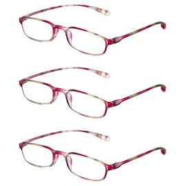 Calabria 718 Flexie Oval Reading Glasses +4.00 Multi Colorful (3pack) Men/Women