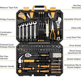 DEKOPRO 158 Piece Tool Set-General Household Hand Tool Kit,Auto Repair Tool Set