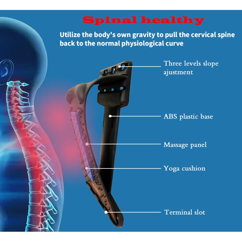 Plugsharge Multi-Level Neck Stretcher, Massage Relaxer Traction Device, Blue