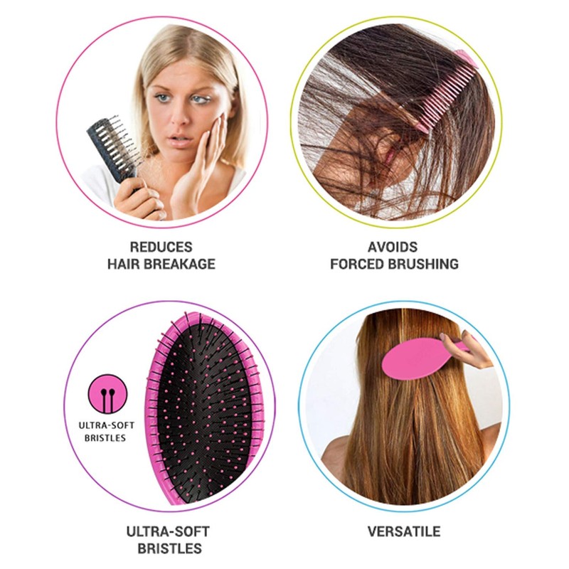 Wet Brush-Pro EasyGrip Pro Detangler Hair Brush, Green/Multi