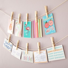 60-Pack Large 4 Inch Wooden Clothespins - Heavy Duty Outdoor Clothes Clips for Hanging Clothes, Art, Crafts, Photo Displays