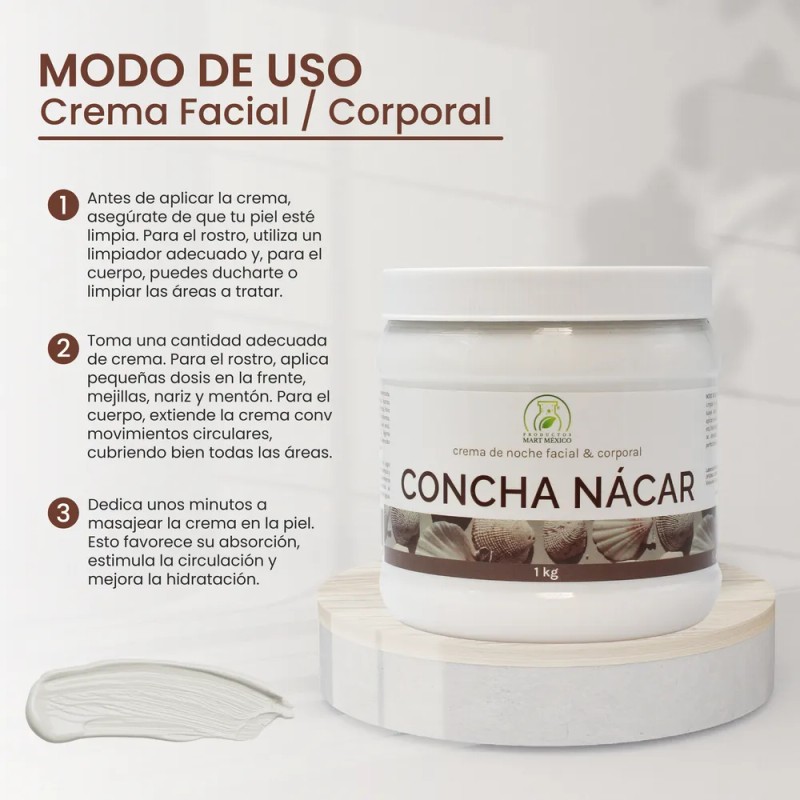 Crema De Concha Nácar (1 Kilo) Todo Tipo De Piel