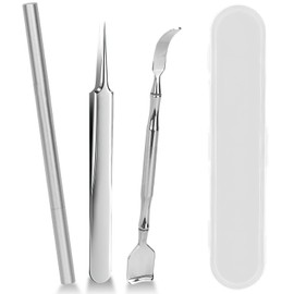Blackhead Remover Pimple Popper Tool Kit, Pimple Popper Tool Kit, Stainless Steel Black Head Remover for face (Silver)