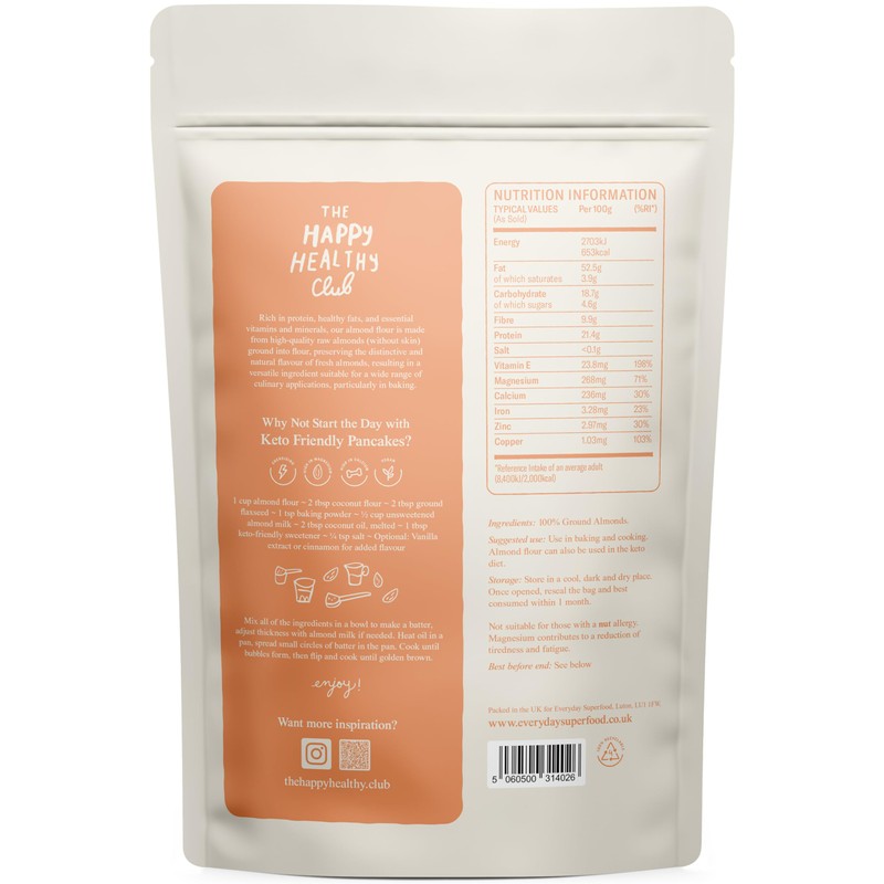 Everyday Superfood Almond Flour 900g, Ground Blanched Almonds, Keto Ingredient