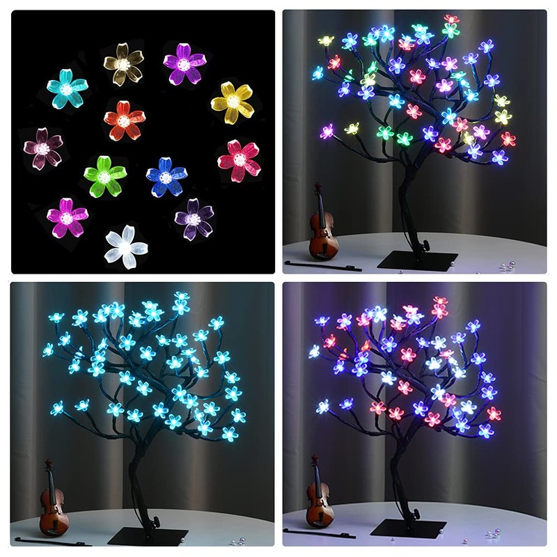 Pooqla RGB Cherry Blossom Tree Light with Remote 28 Colors