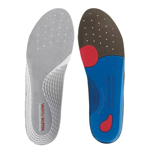 Vasyli+McPoil Tissue Stress Relief Orthotic, Low Profile Shoe Insole for Sports, Football, Soccer, Baseball, and Basketball, Foot Support Shoe Insert for Achilles and Heal Injuries, Medium