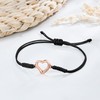 JENDEAR SHINE Heart Bracelet for Women, Hand Braided Rope Zirconia
