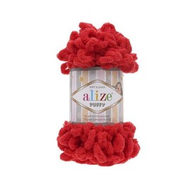 Alize Puffy Baby Big Loop Blanket Yarn 100% Micropolyester Soft Wool Each Ball 100g 9m - 56 red