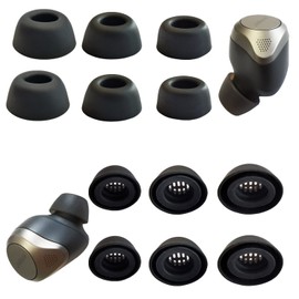 Mijusun JBPRO01 Black-85t Earbuds Replacement Tips, 6 Pairs, Compatible with Jabra Elite 85t, Soft Silicone, Sound Isolation, Lightweight, Included Components: Eartip