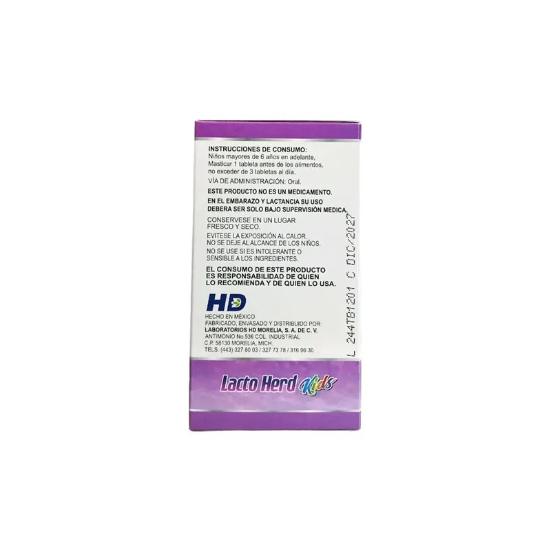 Lactobacilos Niños C/30 Tabs Mast Sabor Uva Lacto Herd Kids