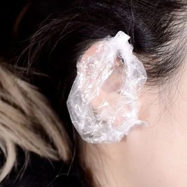 Ear covers, 50-pack, disposable earmuffs, covers, earplugs, ear dye, salon-quality ear dye, vinyl, waterproof ear covers / 귀커버 50개입 일회용 귀덮개 덮개 귀마개 귀 염색 귀 미용실 염색 비닐 방수 귀비닐