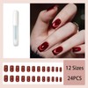 24pc Red Cat Eye False Nails - Glue-on Short Square