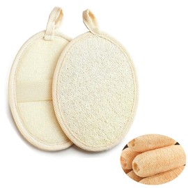 Natural Loofah Sponge Exfoliating Body Scrubber, (2 Pack) Made with Eco-Friendly and Biodegradable Shower Luffa Sponge， for Women and Men