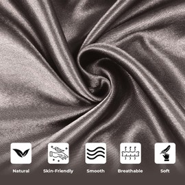 Yorkshire Bedding Satin Pillow Cases 2 Pack – Luxurious Charcoal Pillowcases for Hair and Skin Standard Size with Envelope Closure Hypoallergenic 50 x 75 cm