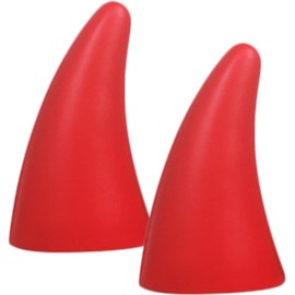 2 Pcs Ornaments Helmet Stickers car roof Decor car Decor Car Styling Devil Horn 3D Interior The roof (RED)