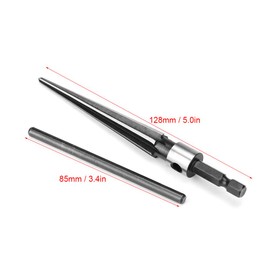 Taper Reamer Set, T Handle Detachable Tapered Reamers Straight Flute Handle T Handle Tapered Reamer Tool (1/8"/3mm - 1/2"/13mm) Milling Cutter Tool for Wood Plastic, Carbon Steel
