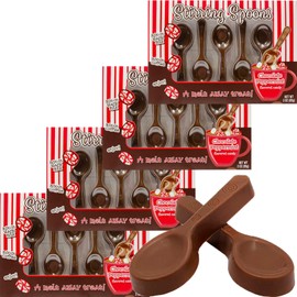 Fruidles Chocolate Peppermint Flavored Stirring Spoons, Candy Hot Stirring Edible Spoons, Gourmet Milk Cocoa Edible Spoon Stirrers, 3 Oz (5 Spoons per Box) (12-Pack)