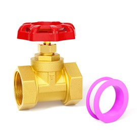 GASHER 1PCS Brass industrial Gate Valve, DN50 2" Female with Wheel Handle, Heavy Duty Gate Valve Tool For Water, Oil, Gas