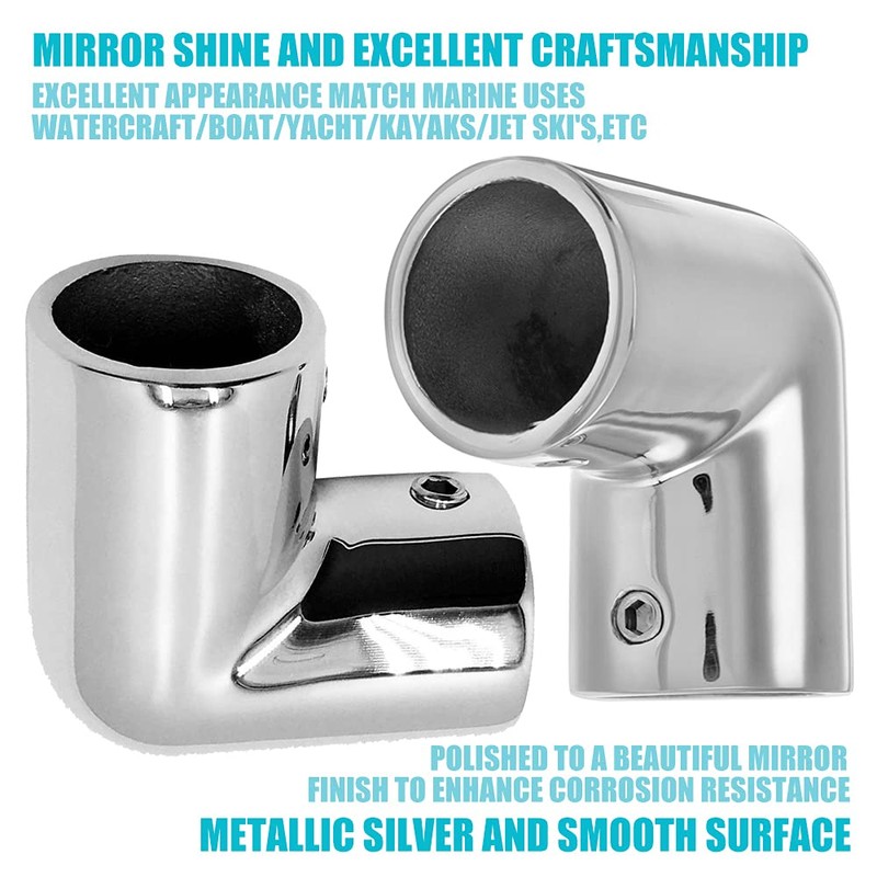 Handrail 2-Way Pipe Fitting Elbow,AICWIOO 90 Degree Pipe Connector 316