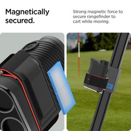 Spigen Golf Universal Magnetic Rangefinder Strap, Wrap, Mount, Securely Holds Golf Laser Rangefinders to Carts - Black