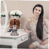 Healeved 2Pcs Plastic Wig Stand Holder for Displaying Wigs Travel-Friendly
