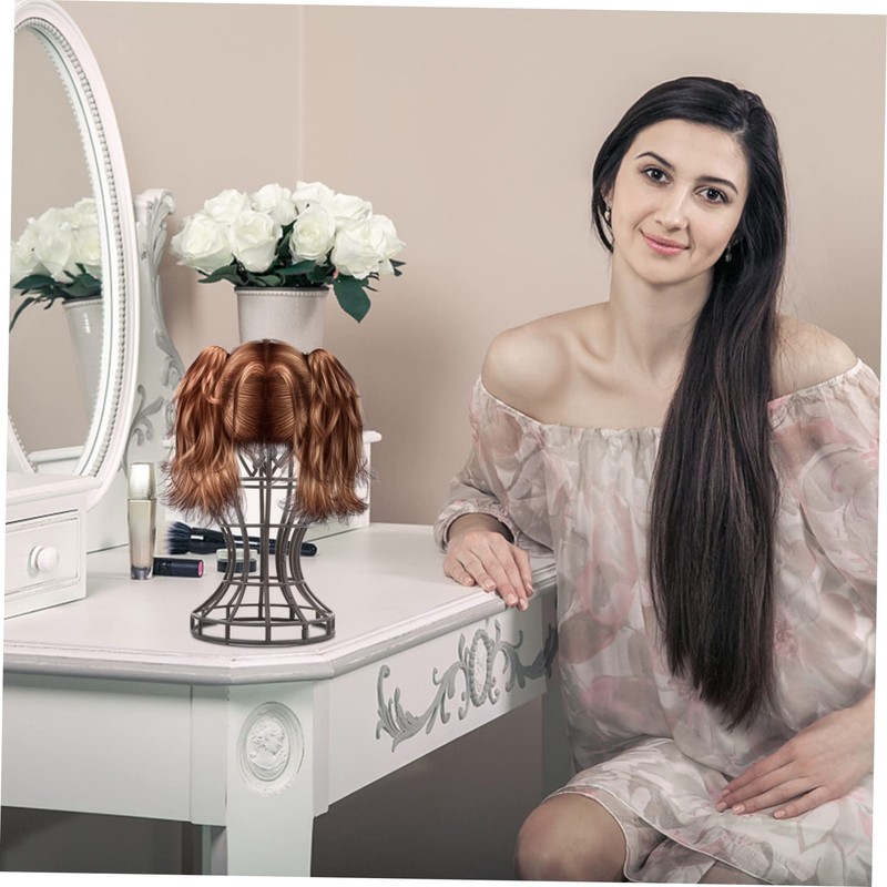 Healeved 2Pcs Plastic Wig Stand Holder for Displaying Wigs Travel-Friendly