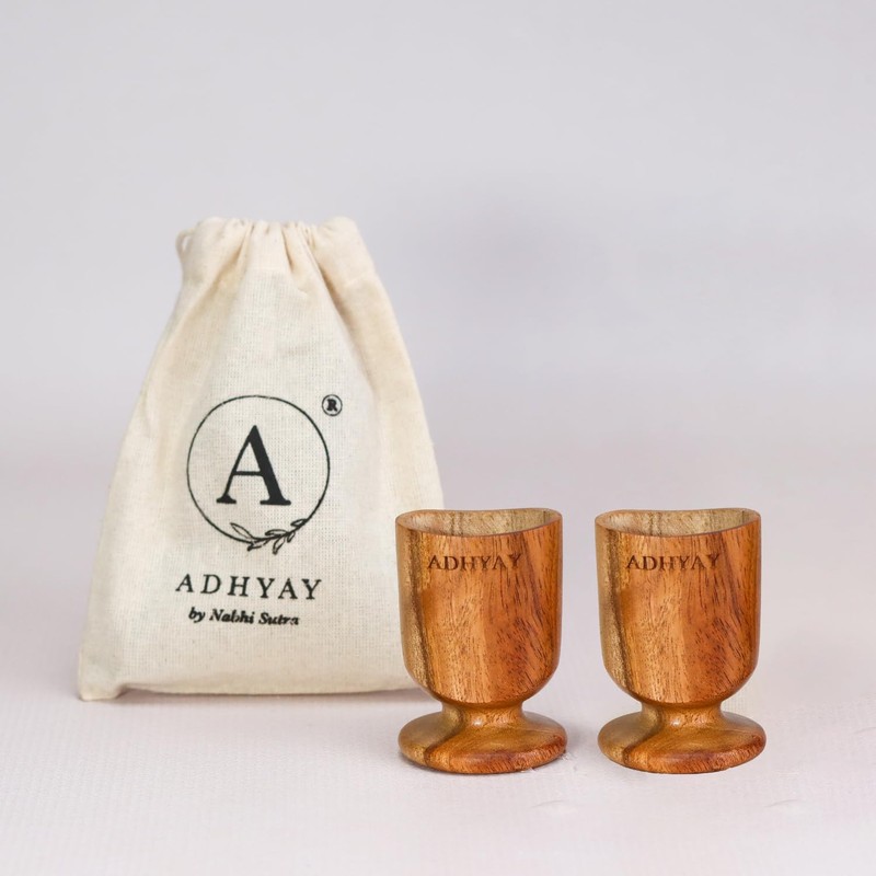ADHYAY Netra Neti Neem Wood Eye Wash Cups-Ayurvedic Healing With