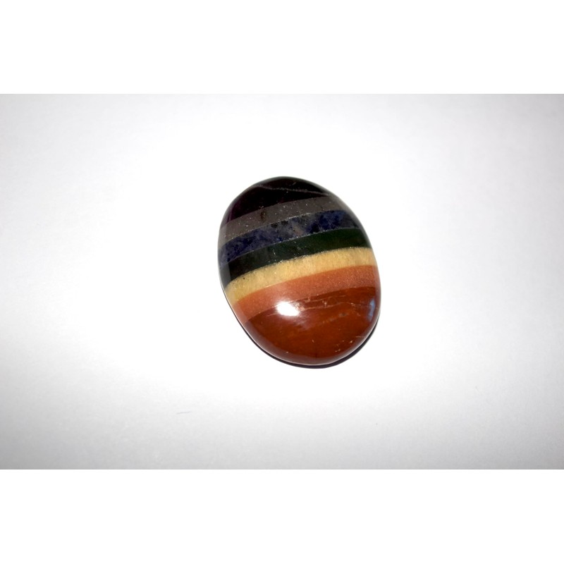 SEVEN CHAKRA Crystal Thumb Palm Worry Stone Oval Anxiety Relief