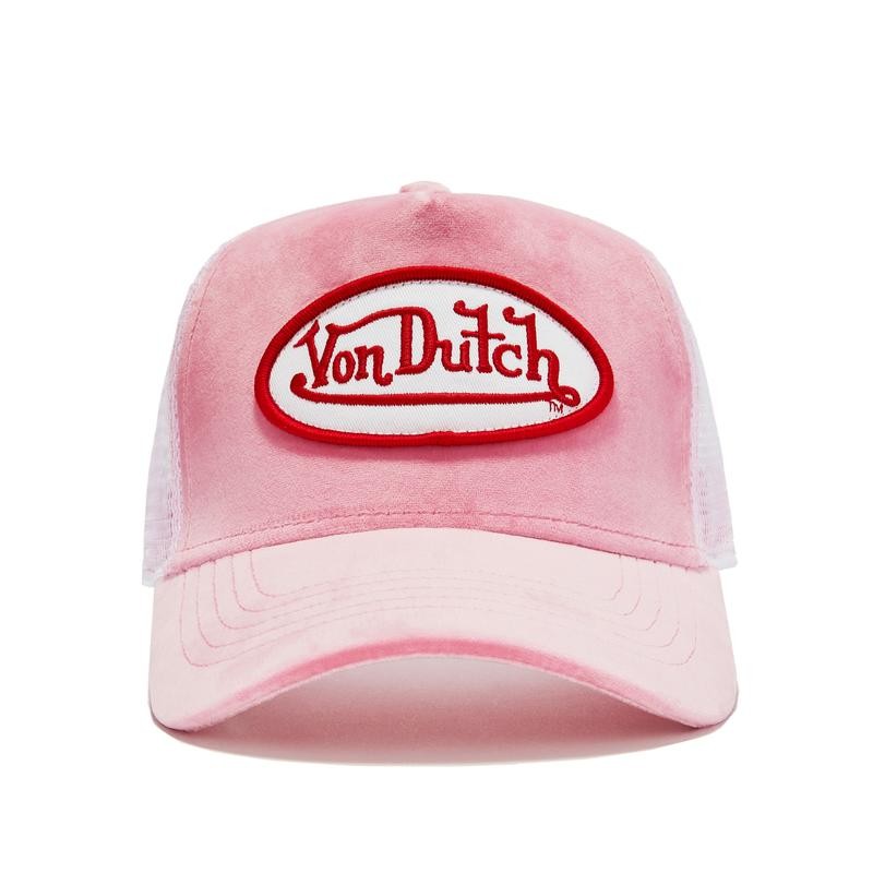 Von Dutch Pink Crush Velvet Trucker Hat