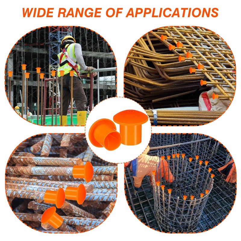 50 PCS Rebar Cap, Mushroom Rebars End Caps, Plastic Rebars