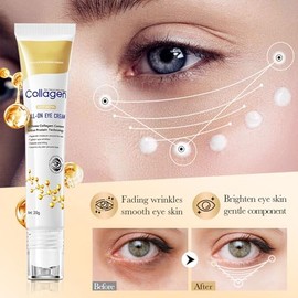 Crema para Contorno de Ojos, Arrugas, Bolsas y Ojeras Obscuras,Contorno de Ojos en Roll-on, Con Alantoína, Colágeno Hidrolizado, Niacinamida, Hialuron