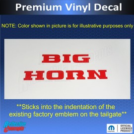 Bighorn Tailgate Emblem Inlay Decal Stickers - 2019-2026 Ram Bighorn (All Except Classic) - (Color: Silver Metallic)