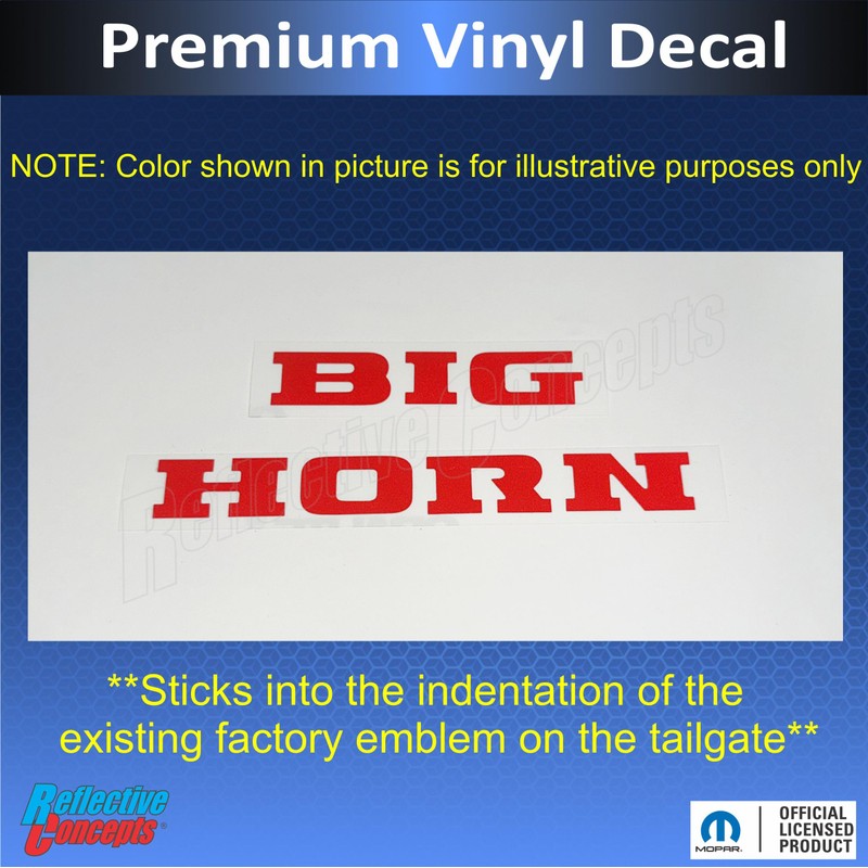 Bighorn Tailgate Emblem Inlay Decal Stickers - 2019-2026 Ram Bighorn