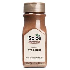 iSpice Premium Star Anise | All Purpose Star Anise | Essential Kitchen Spices Anis Estrellado | All-Natural Estrella De Anis| 4.97 Oz (140g) (Star anise ground)
