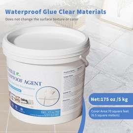 Xmntdo Transparent Waterproof Coating 175 Oz (5 KG), Invisible Waterproof Agent, Water-Based Repairing Leak Water Proof Glue, Indoor & Outdoor Liquid Sealant