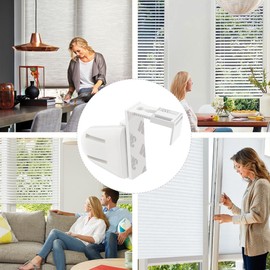 SWTYExt Pack of 6 Clamp Supports for Double Roller Blind with 3 Roller Blind Brackets Clamp Holder for Klemmfix Roller Blind Replacement Parts for PVC Wooden Window Door Wings Side Pull Blind Blackout