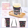 3PC Reusable Neoprene Iced Coffee Sleeve with Strap & Charms
