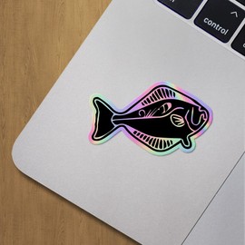 Holographic Decal Stickers of Detailed Halibut Fish 1 Premium Waterproof Vinyl Decal Stickers for Laptop Phone Accessory Helmet Car Window Mug Tuber Cup Door Wall Decoration ANDVER350338bHO