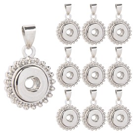 Framendino, 10 Pack Hang Snap Base Charms Pendants 18mm Interchangeable Snaps Charm for DIY Bracelet Earring Jewelry Making