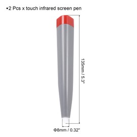MECCANIXITY 2pcs Touch Infrared Screen Pen Whiteboard Optical Stylus Pens for Education Electronic Whiteboard Presentations, Grey & Red