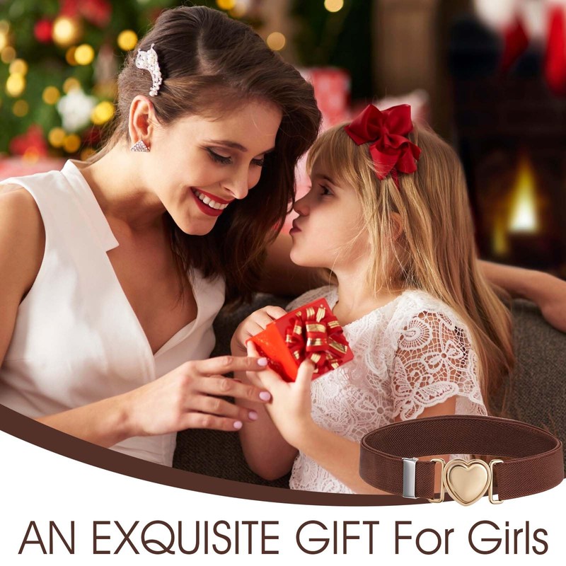 Lnngub Elastic Belt for Girls, Children's Fashion Belt, Adjustable Polyester