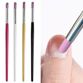 Forahome Stone Pusher, 4 Colors, Easy to Use, Pen Type, Cuticle Pusher for Cuticle Treatment, Details, Sanding, Ceramic Pusher, Cuticle Treatment, Nail Cuticle Care Tool, Portable (Set of 4 Colors)
