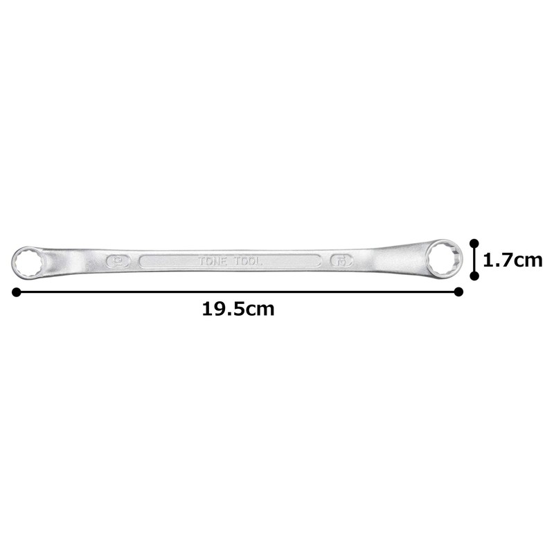 TONE HPM45-1012 Long Glasses Wrench (45°) Double Side Width 0.4