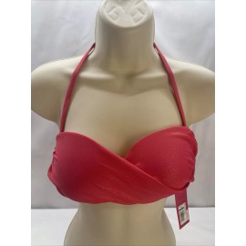 Xhilaration Juniors Simmer Pink Adjustable Strap Bandeau Bikini Top Size M New